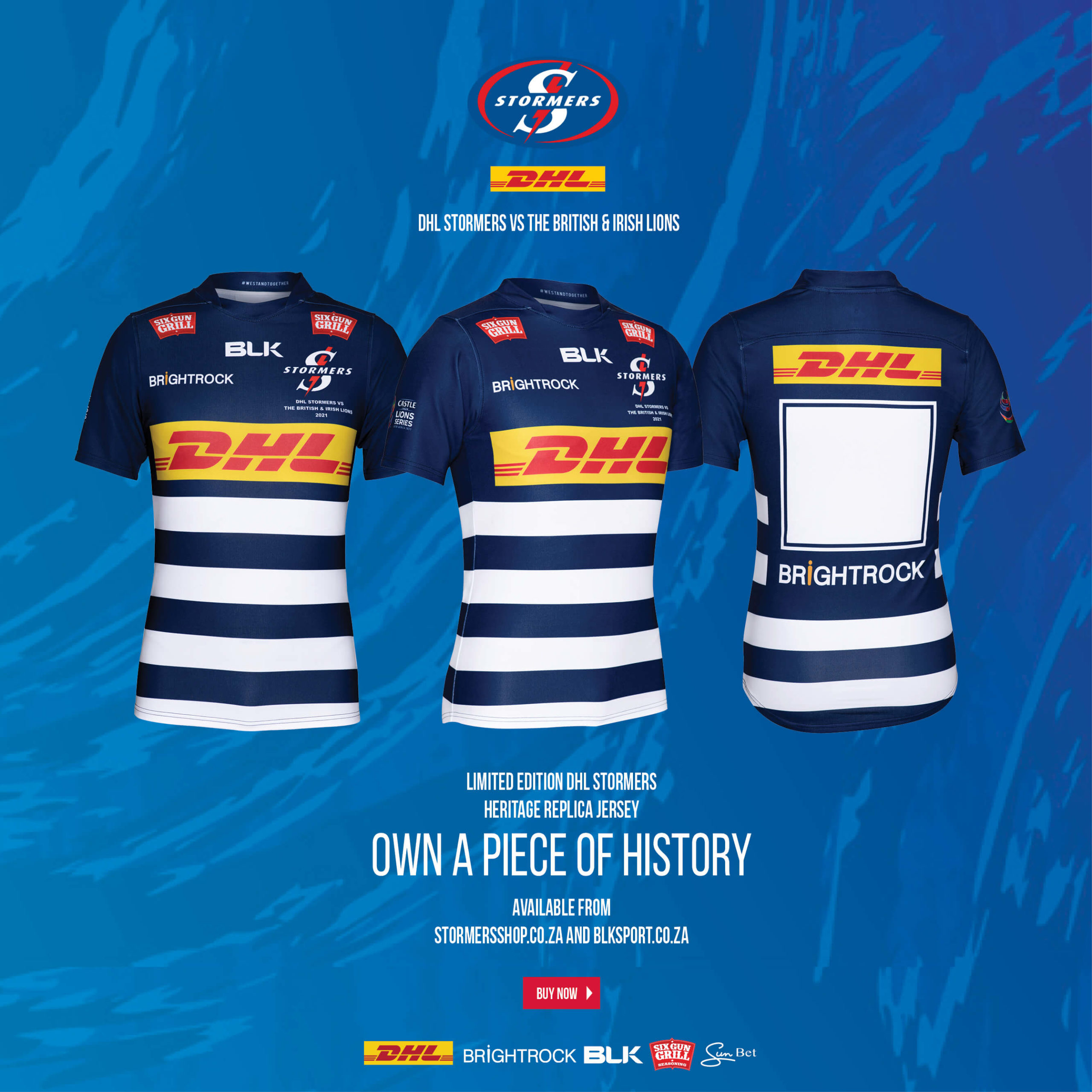 Own a piece of history with the DHL Stormers limited edition heritage jersey