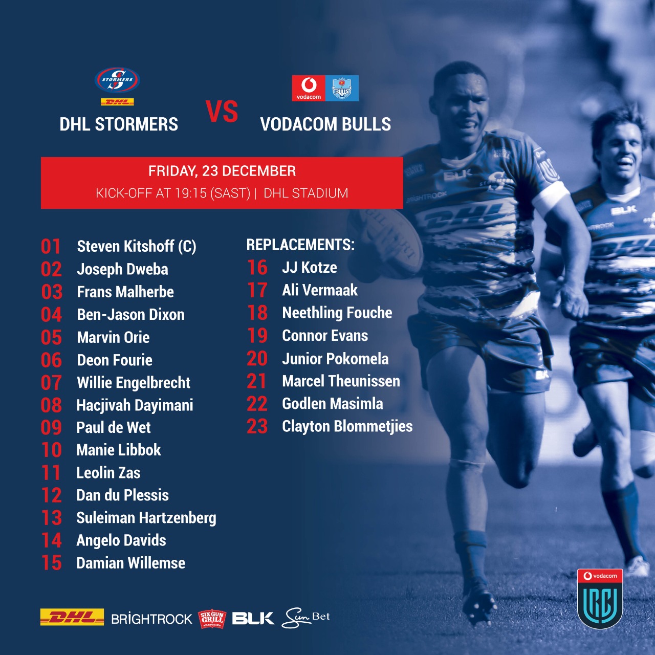 Three changes for DHL Stormers