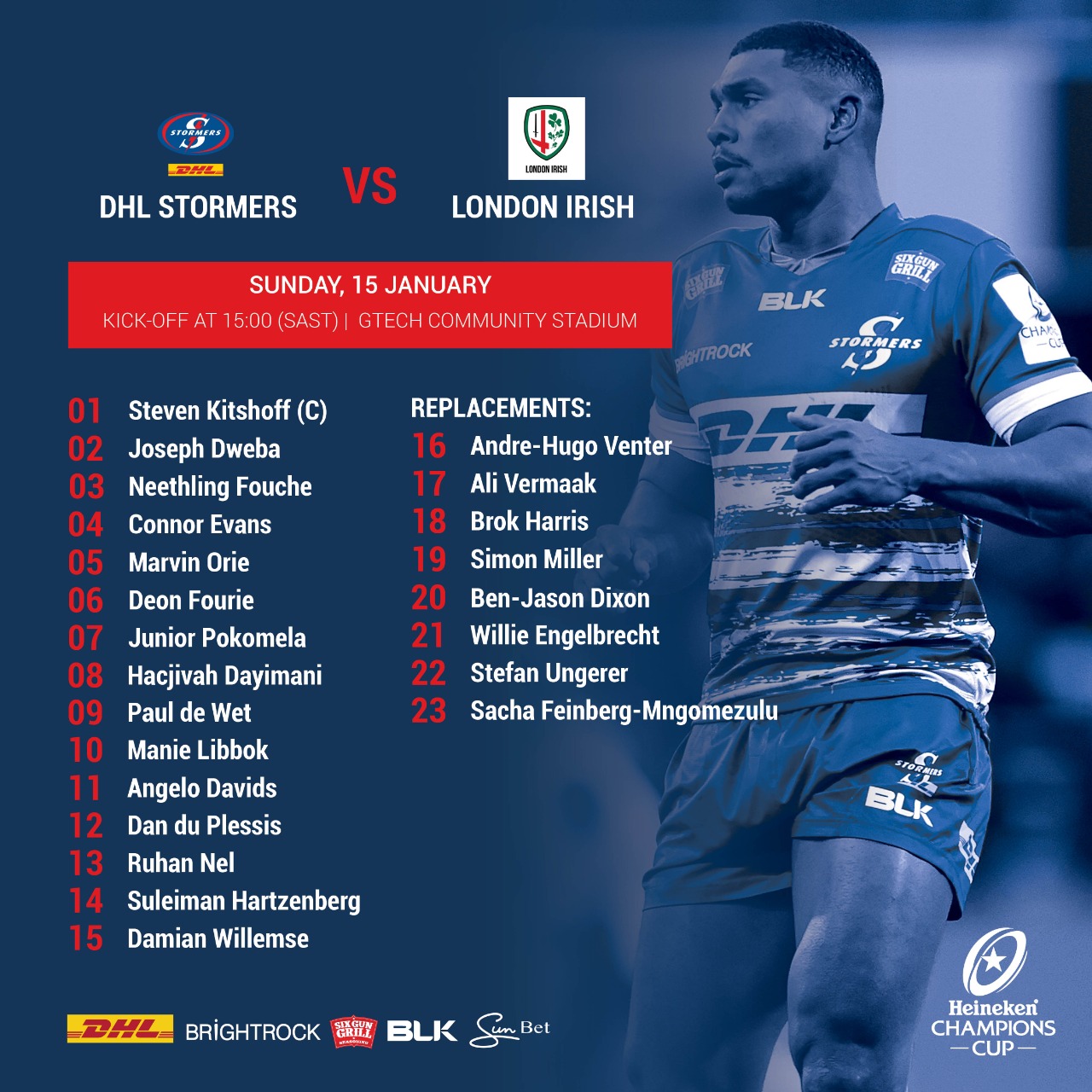 Four changes for DHL Stormers