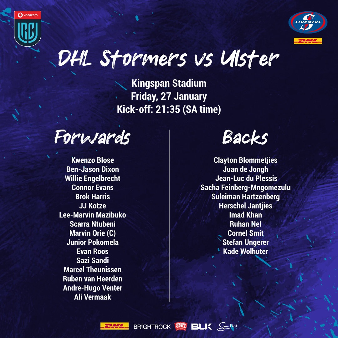 Orie leads DHL Stormers squad in Ireland