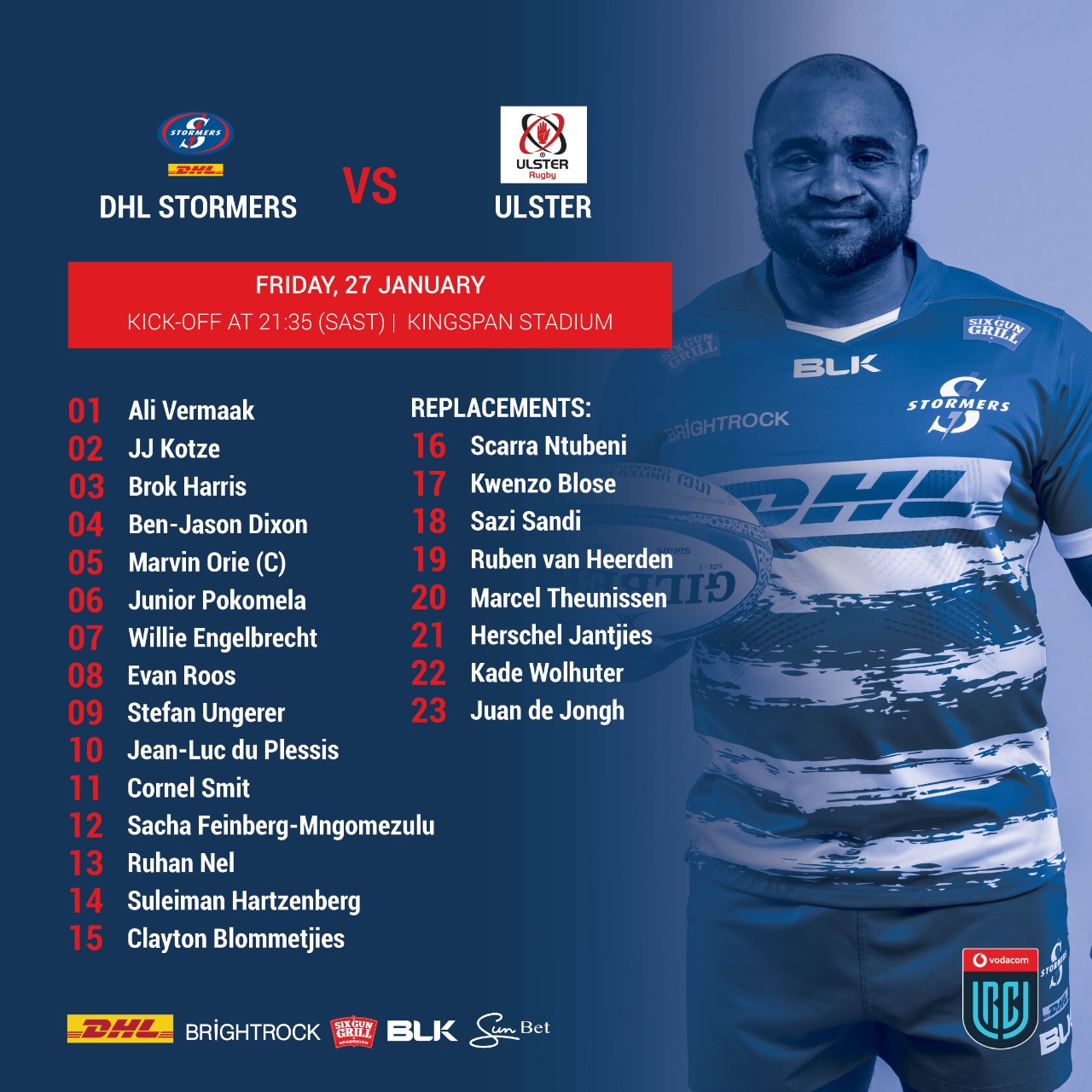 Vermaak brings up DHL Stormers 50 in Belfast