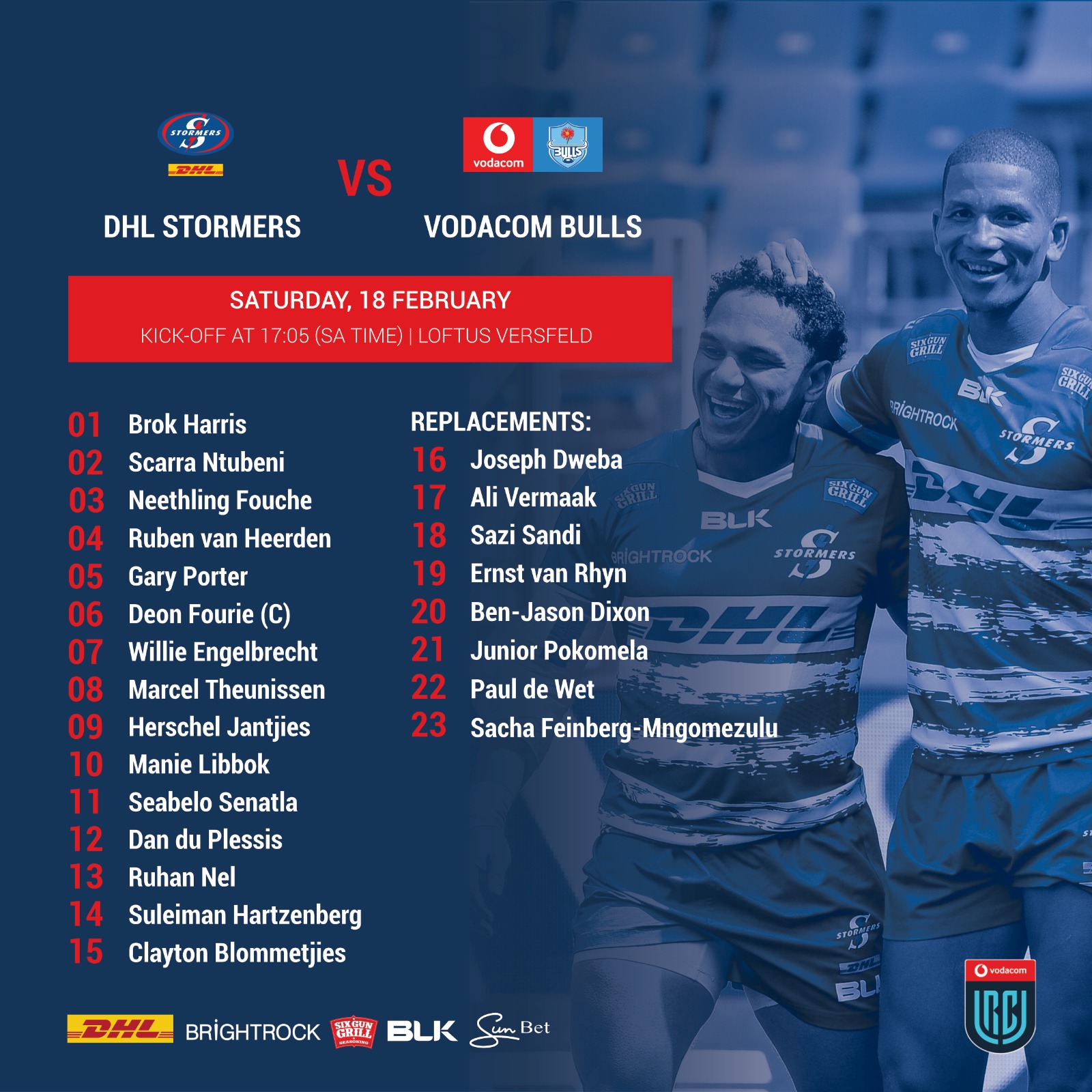 Two changes to DHL Stormers forward pack