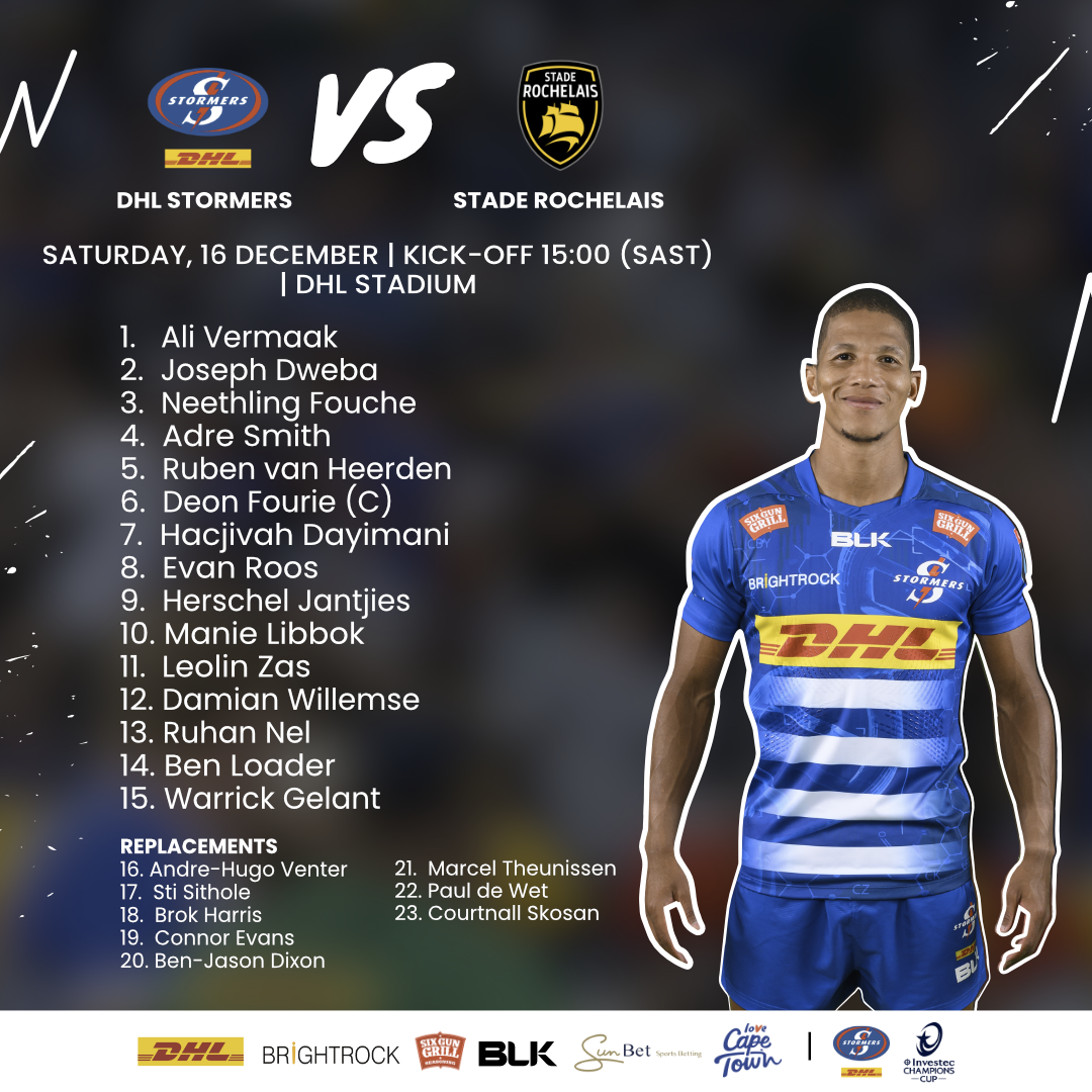 Fourie leads DHL Stormers at DHL Stadium