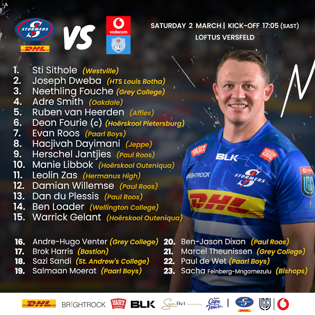 Fourie leads DHL Stormers in Pretoria