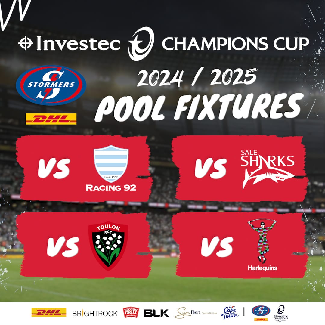 DHL Stormers’ Investec Champions Cup challenge set