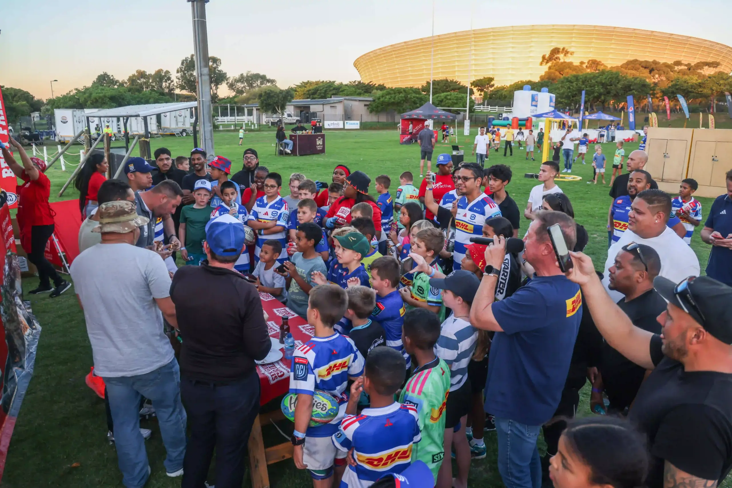 Burger eating contest at DHL Stormers Sleepover
