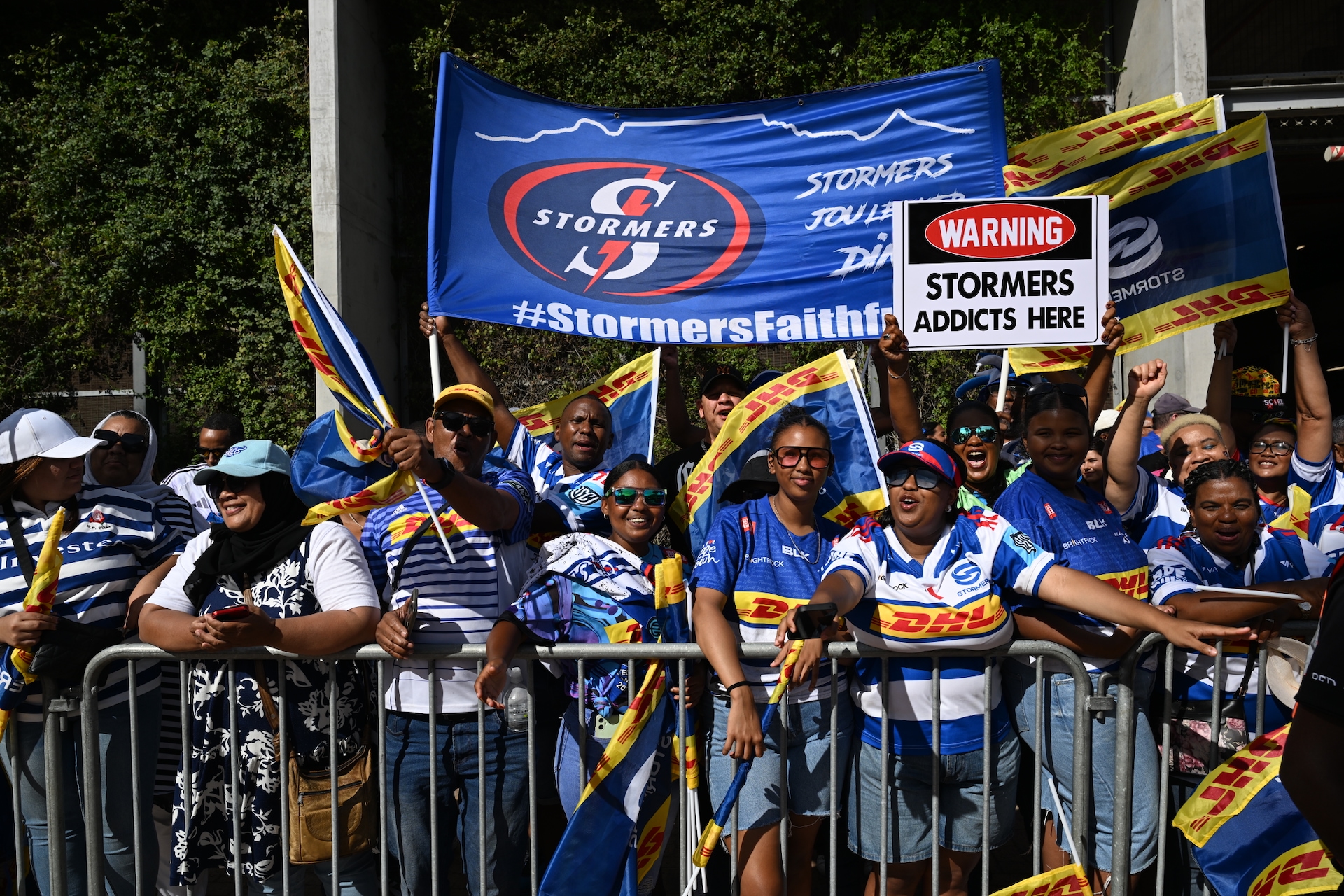 The Faithful at bus arrival